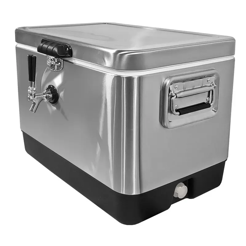 Single-Tap Stainless Steel Picnic Jockey Box – 54 Qt Cooler 1