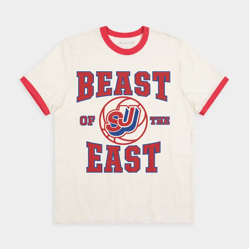 St. John'S Red Storm Basketball Tee – "Beast Of The East" Ringer Style 1