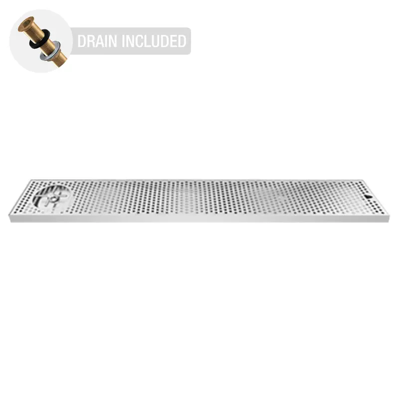 Stainless Steel Countertop Drip Tray With Side Rinser – 45" X 7" 1