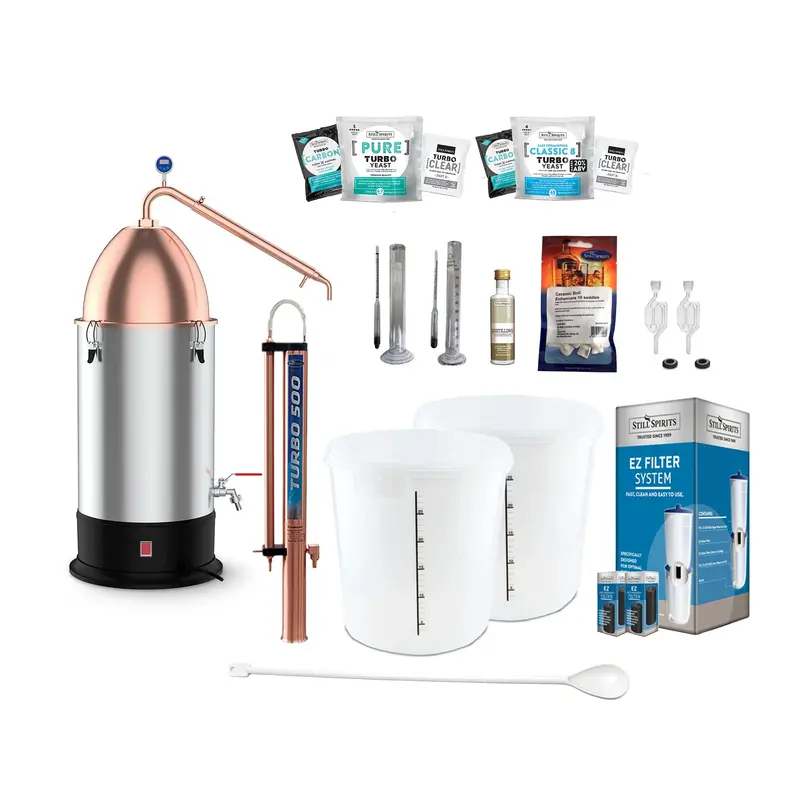 Still Spirits Turbo 500 Distillation Kit – Deluxe Bundle With Copper Reflux Condenser & Alembic Dome 1
