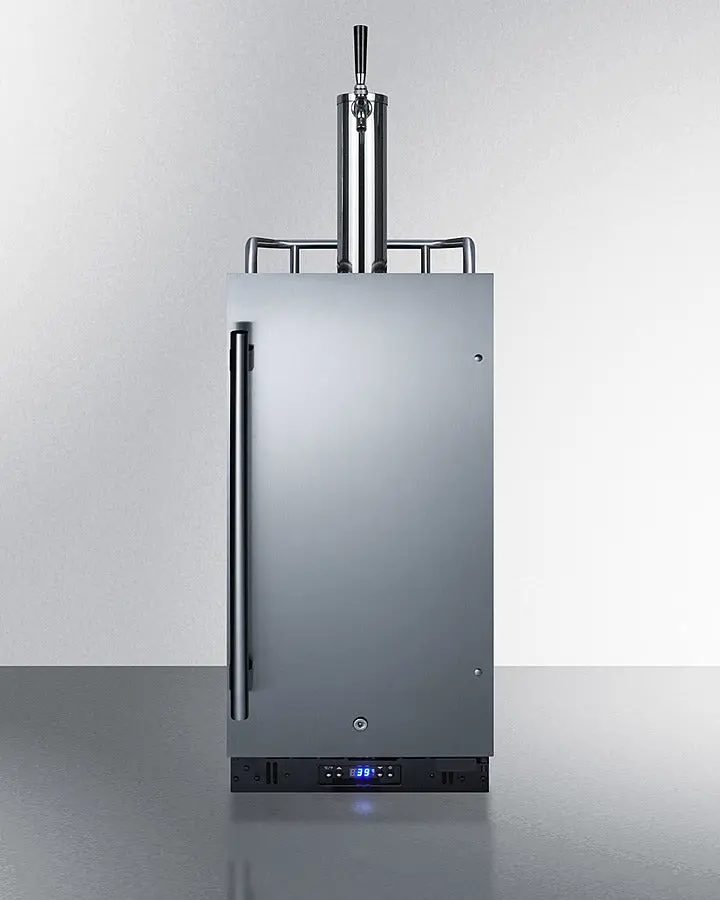 Summit 15-Inch Built-In Single-Tap Kegerator – Black Cabinet With Stainless Steel Door 1