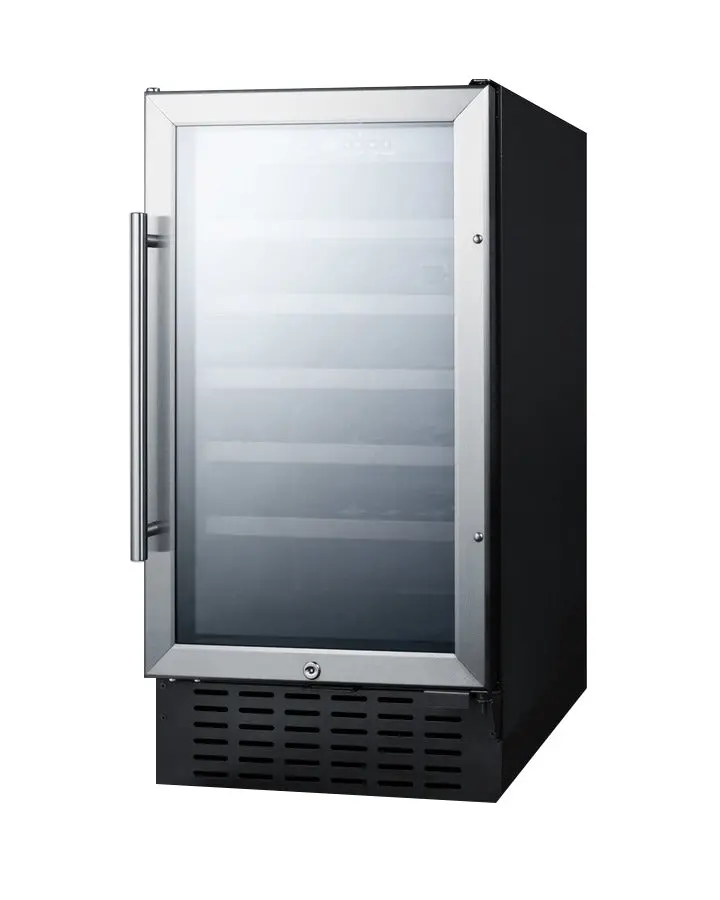 Summit 18" Single-Zone Built-In Wine Refrigerator – 34-Bottle Capacity, Stainless Steel, Ada-Compliant 1