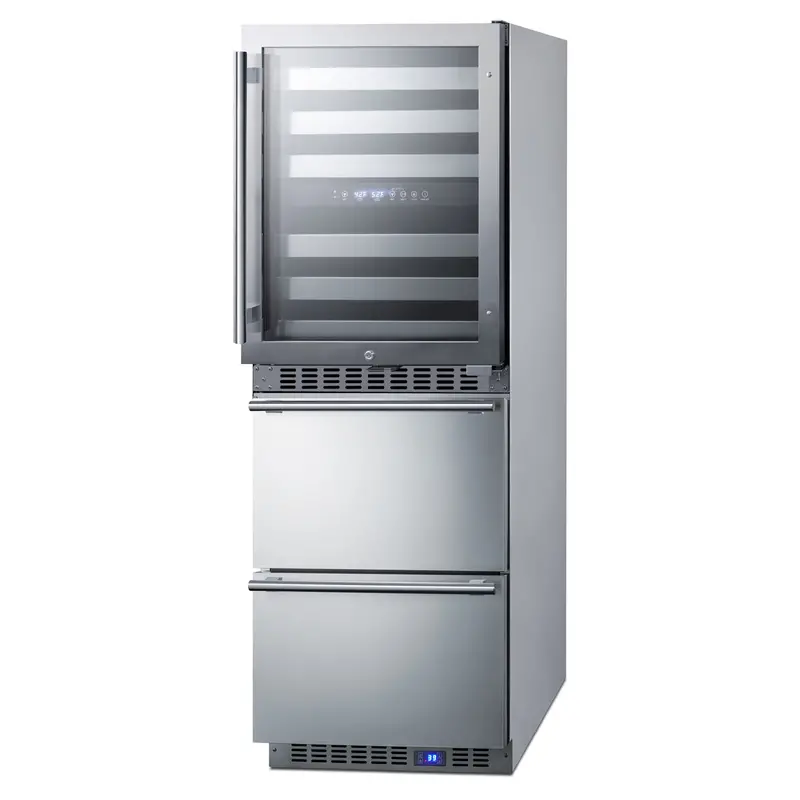 Summit 24" Dual-Zone Wine Cellar + 2-Drawer All-Refrigerator Combination – Built-In System 1