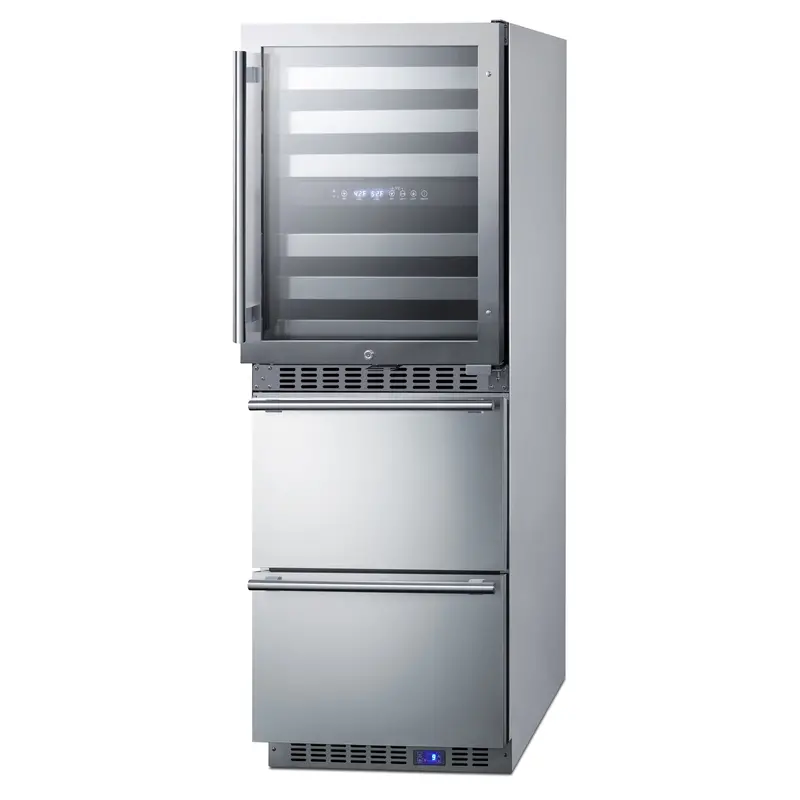 Summit 24-Inch Dual-Zone Wine Cellar & All-Freezer Combo – Built-In Configuration 1