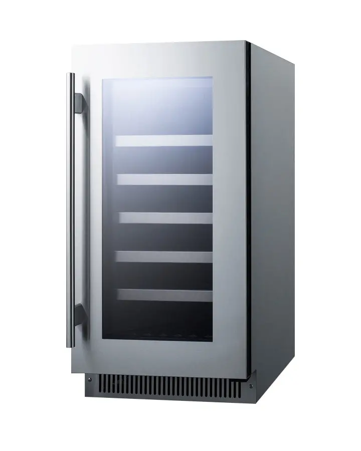 Summit 29-Bottle Single-Zone Built-In Wine Refrigerator With Stainless Steel Door 1