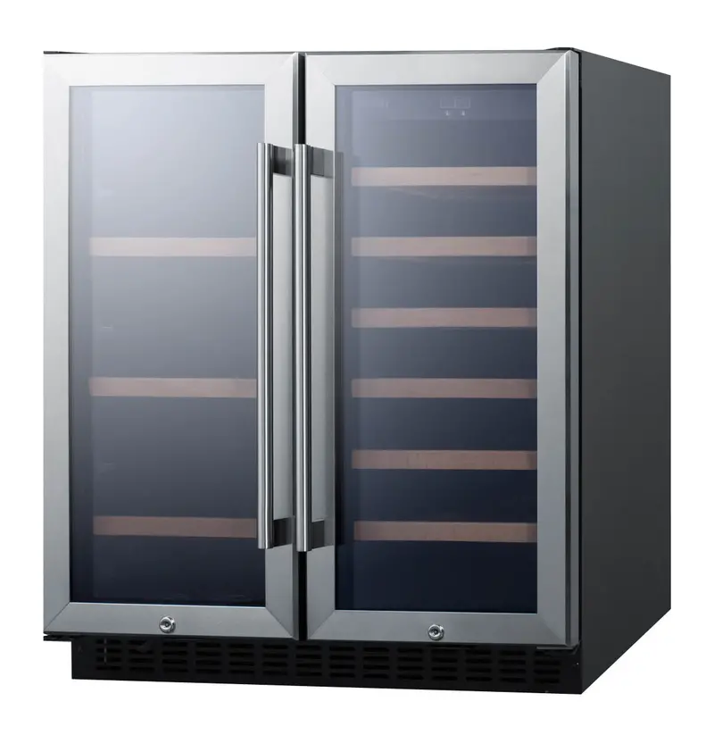 Summit 30" Dual-Zone Built-In Wine & Beverage Center – 33 Bottles / 48 Cans, Stainless Steel 1