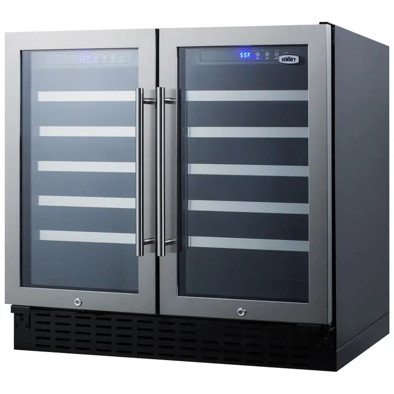 Summit 36-Inch Dual-Zone Built-In 68-Bottle Stainless Steel Wine Cooler 1