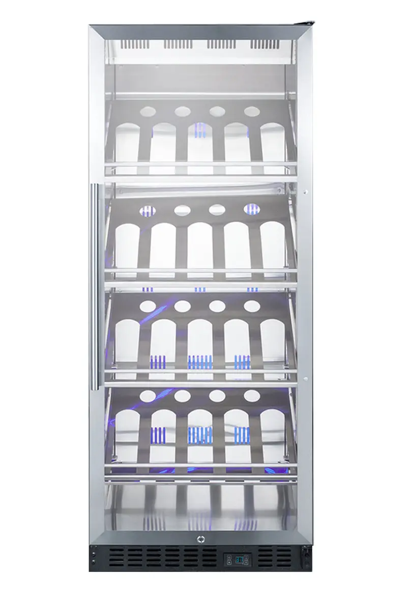 Summit Champagne Series 24" Commercial Wine Refrigerator – 25-Bottle Single-Zone Stainless Steel Right-Hinge Model 1