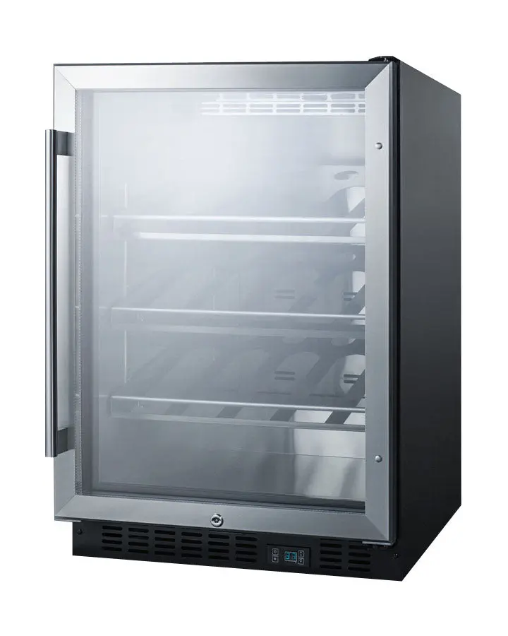 Summit Champagne Series 24-Inch 20-Bottle Commercial Wine Cooler – Matte Black, Right-Hinge 1