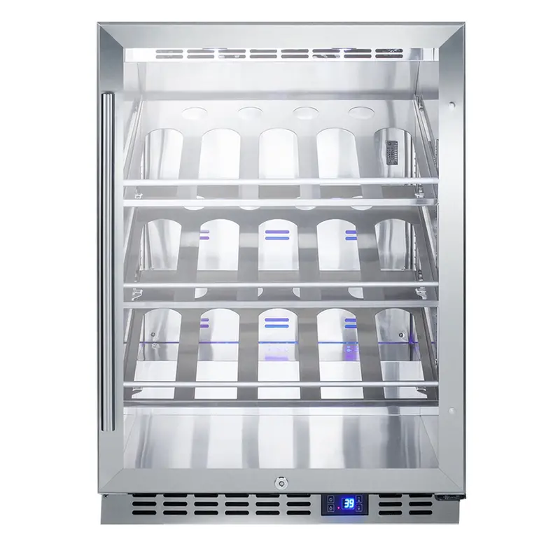 Summit Champagne Series 24-Inch 20-Bottle Commercial Wine Cooler – Stainless Steel, Right-Hinge 1