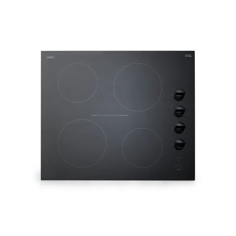 Summit Cr4B242Bk Radiant Cooktop – 24" Wide, 4-Burner, 230V, Black Finish 1
