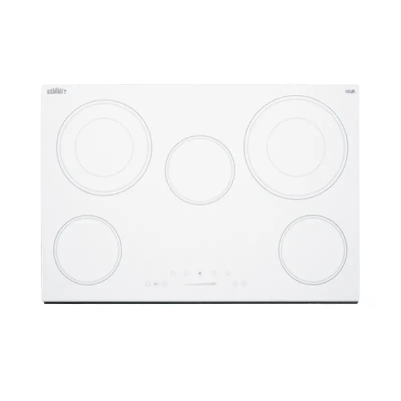 Summit Cr5B30T8W Radiant Cooktop – 30" Wide, 5-Burner, 208–240V, White Finish 1
