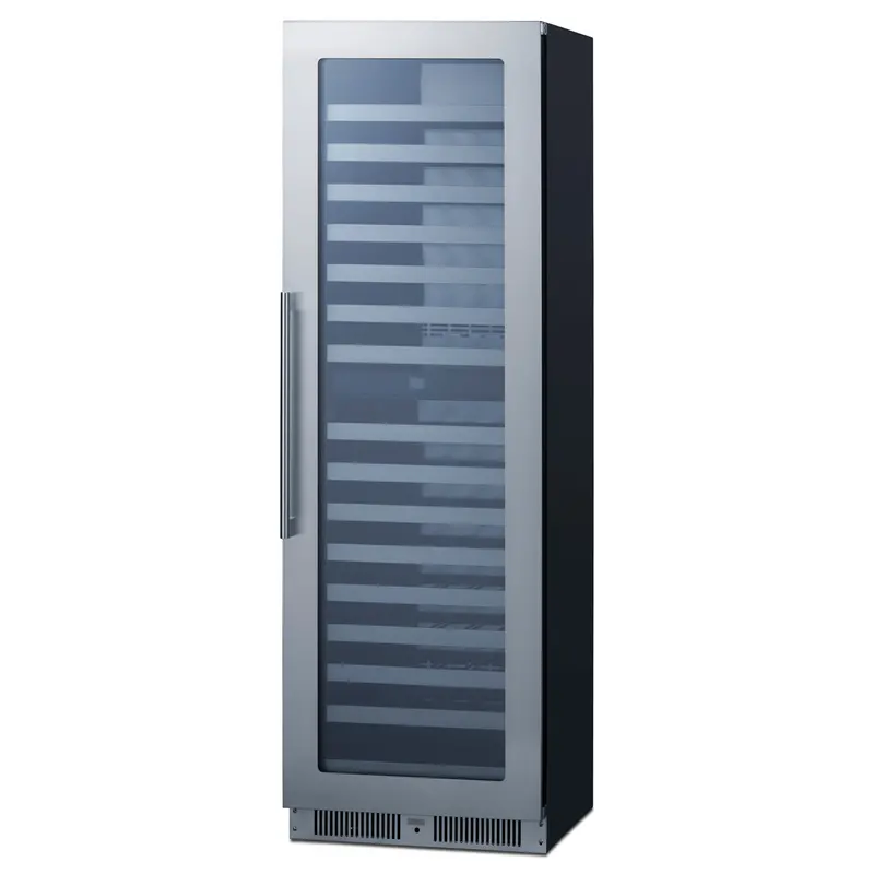 Summit Shallow-Depth 18" Built-In Dual-Zone Wine Cooler – 98-Bottle Stainless Steel Cellar 1