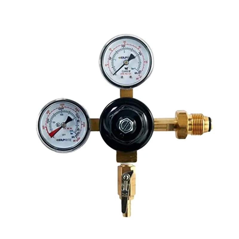 Taprite Dual-Gauge Nitrogen/Co₂ Regulator – Zinc Bonnet, Barbed Connection (Model 742Hpn) 1