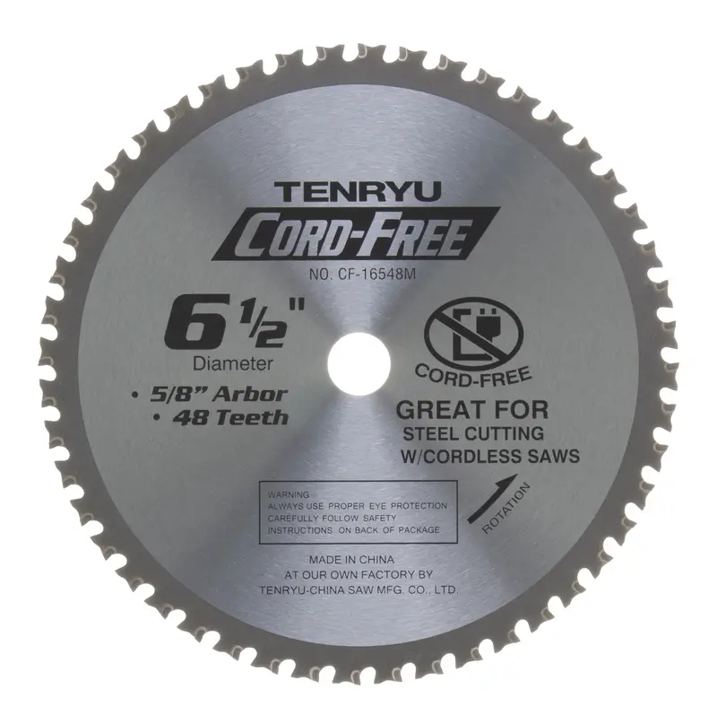 Tenryu 6-1/2-Inch 48-Tooth Steel-Cutting Blade – Burr-Free Performance (Cf-16548M) 1
