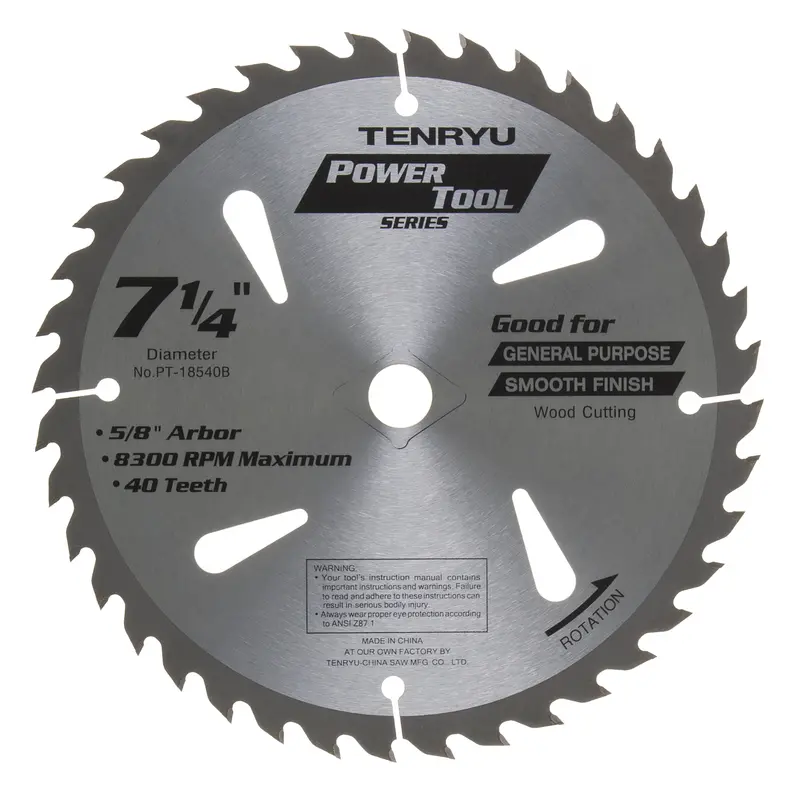 Tenryu 7-1/4-Inch 40-Tooth Wood-Cutting Blade – Very Smooth Finish (Pt-18540B) 1