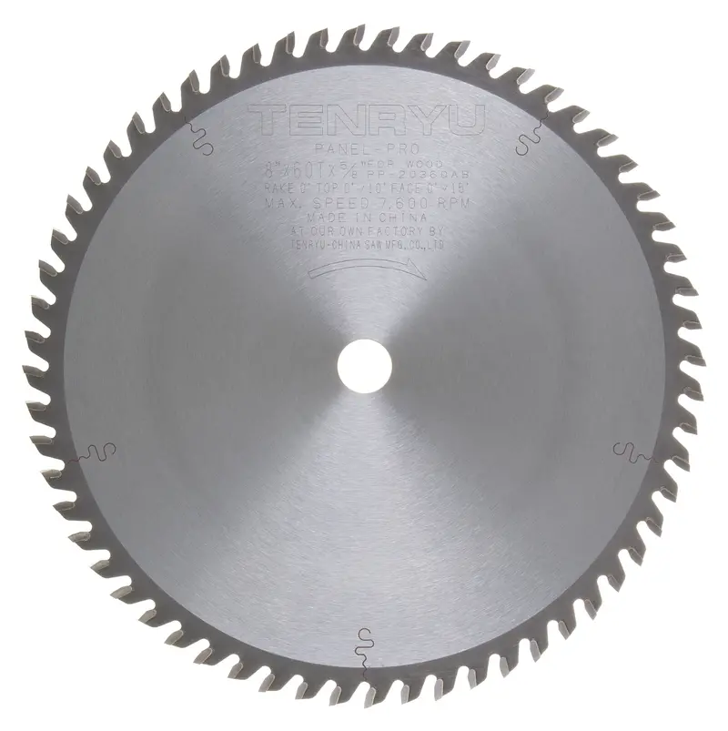 Tenryu 8-Inch 60-Tooth Panel-Cutting Blade For Wood-Based Materials – Very Smooth Edge (Pp-20360Ab) 1