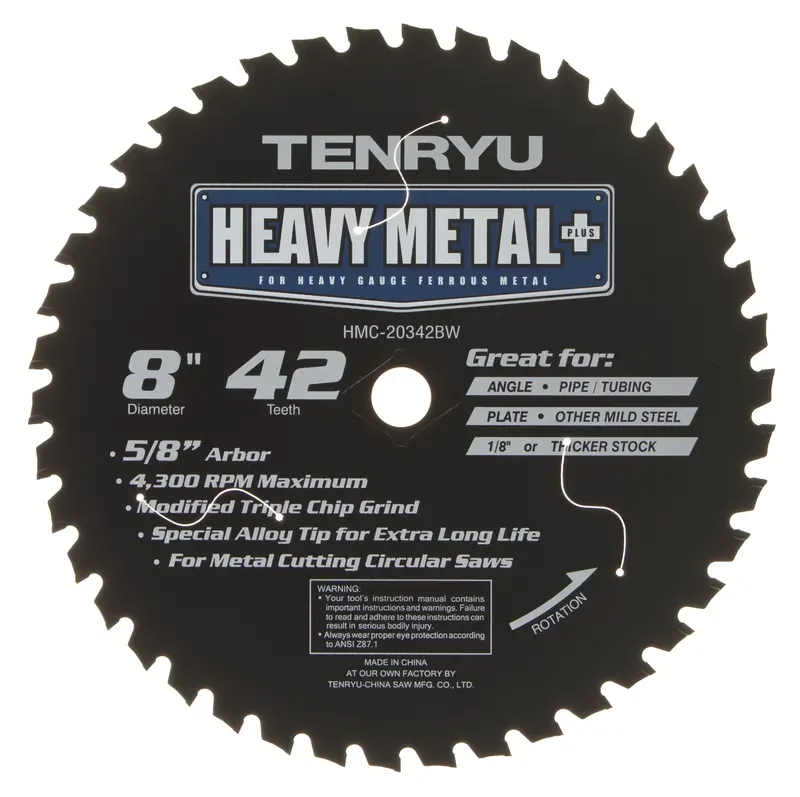 Tenryu Hmc-20342Bw 8-Inch 42-Tooth Burr-Free Steel Cutting Blade 1