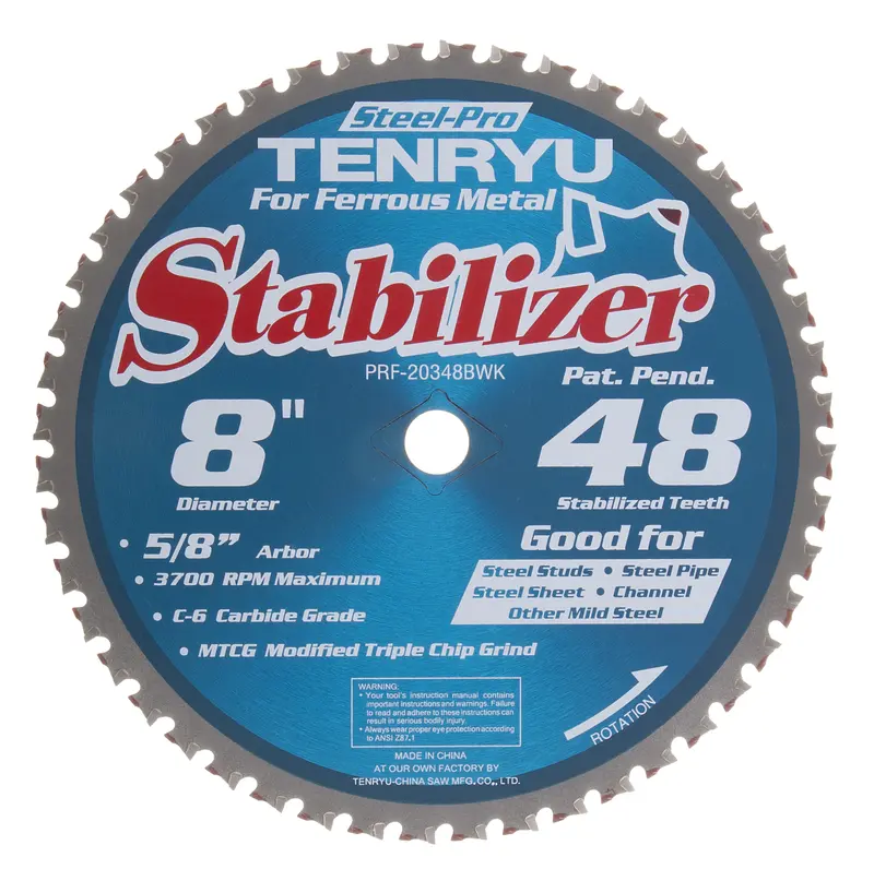 Tenryu Prf-20348Bwk 8-Inch 48-Tooth Burr-Free Steel Saw Blade 1