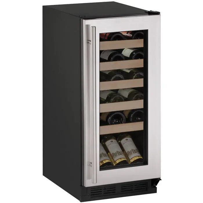U-Line 15" Compact Stainless Steel Wine Cooler – 24-Bottle Built-In Single-Zone Refrigerator 1