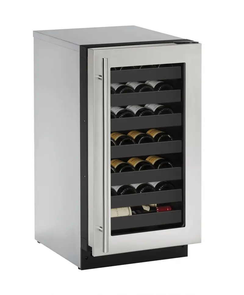 U-Line 18" 2000 Series Single-Zone Wine Refrigerator – 31-Bottle Stainless Steel Built-In Unit 1