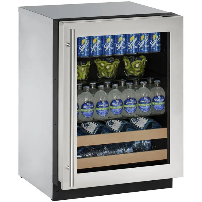U-Line 24-Inch Built-In Luxury Beverage Center – Stainless-Trimmed Glass Door 1