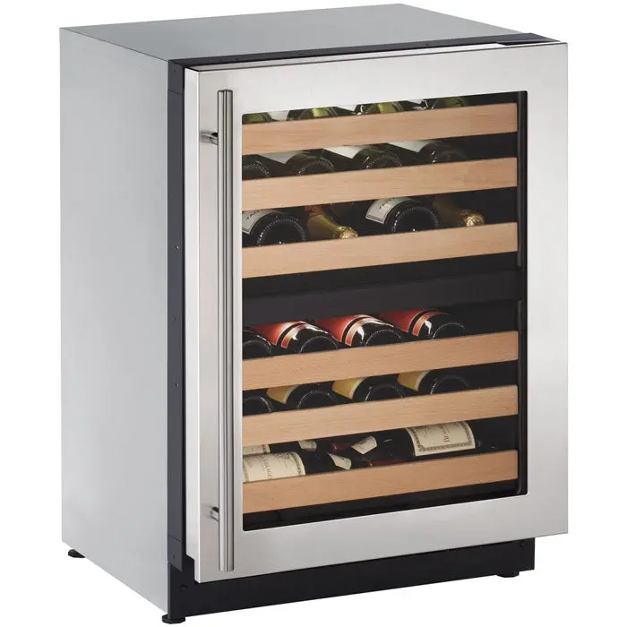 U-Line 43-Bottle Dual-Zone Built-In Wine Cooler – Stainless Steel Door Finish 1