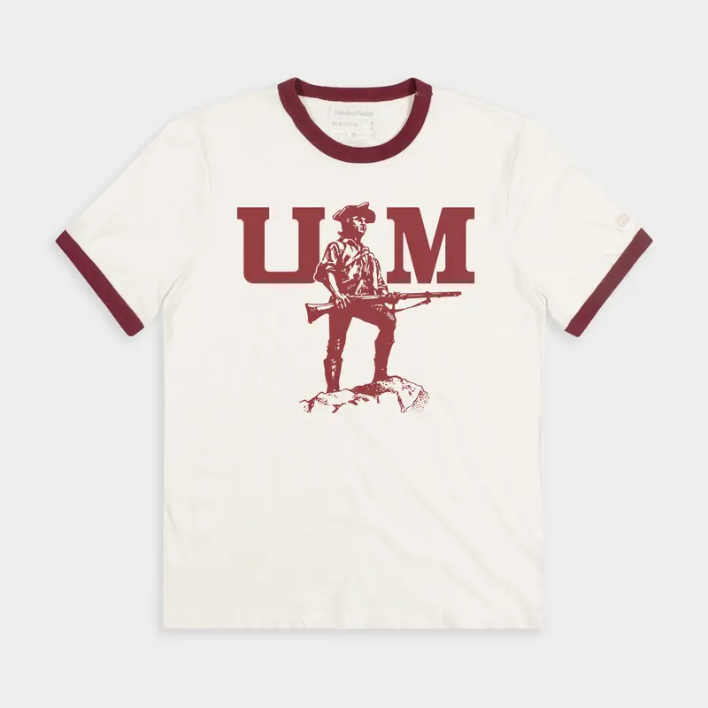 Umass Minuteman Vintage Logo Ringer Tee 1