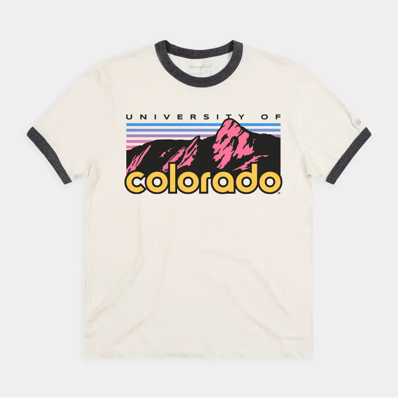 University Of Colorado Mountain Silhouette Ringer Tee 1