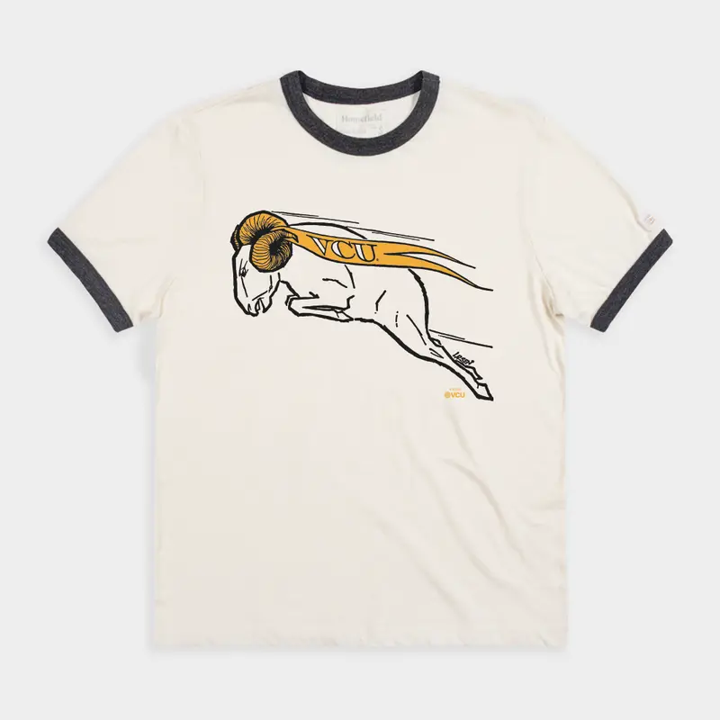 Vcu Retro Jumping Ram Ringer T-Shirt 1
