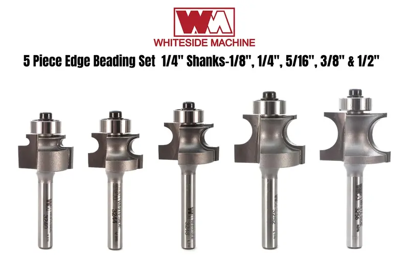Whiteside 1/4" Shank Edge Beading Router Bit Collection – Five Diameters 1
