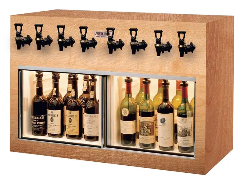 Winekeeper 41-Inch Dual-Zone Wood-Front Wine Refrigerator & Dispenser (8-Bottle) 1
