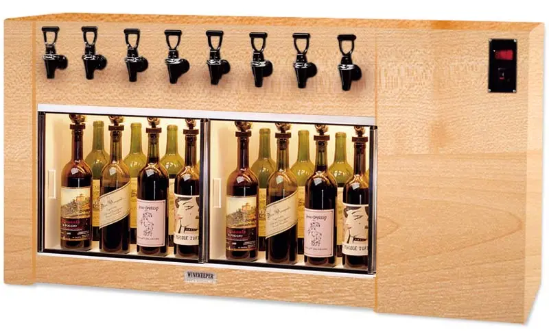 Winekeeper Magnum 8-Bottle Wine Dispenser With Natural Oak Veneer 1