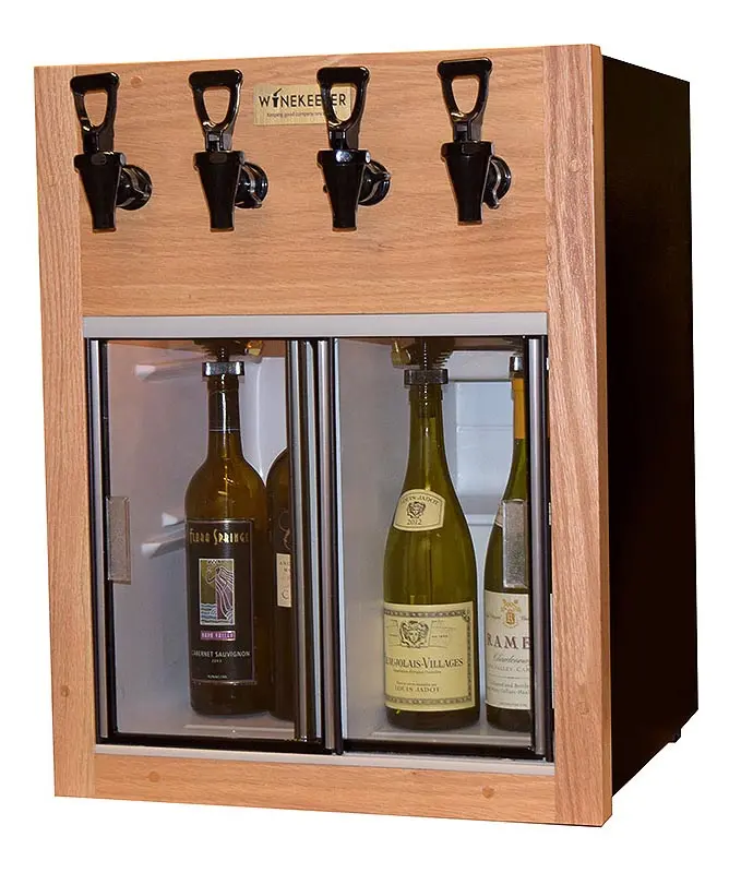 Winekeeper Napa 4-Bottle Dual-Temperature Wine Dispenser – Oak 1