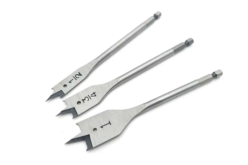 Woodowl 3-Piece Spade Bit Set — 6" Quick-Change Drill Bits In 1/2", 3/4", And 1" Sizes 1
