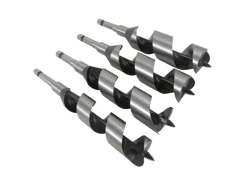 Woodowl 4-Piece 6000 Series Spurred Auger Bit Set (1-1/8" To 1-1/2") 1