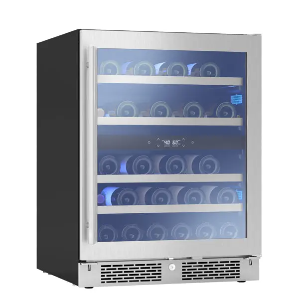 Zephyr 24-Inch Ada-Compliant 37-Bottle Dual-Zone Built-In Wine Refrigerator – Stainless Steel 1