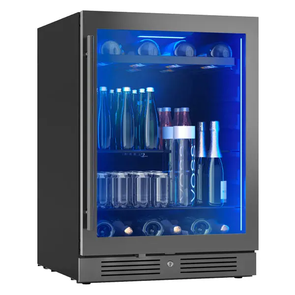 Zephyr 24-Inch Built-In Undercounter Beverage Cooler – Single-Zone Black Stainless Finish 1