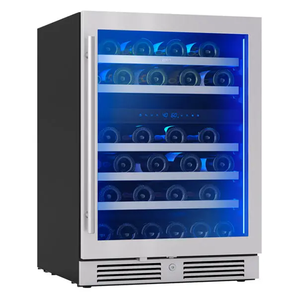 Zephyr Prw24C02Cg – 24-Inch 45-Bottle Dual-Zone Built-In Wine Refrigerator In Stainless Steel 1