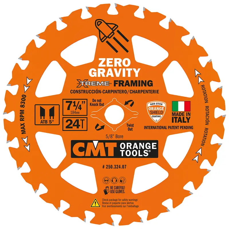 Zero Gravity Xtreme Framing Blade – 7-1/4", 24-Tooth, Optimized For Corded & Cordless Circular Saws 1