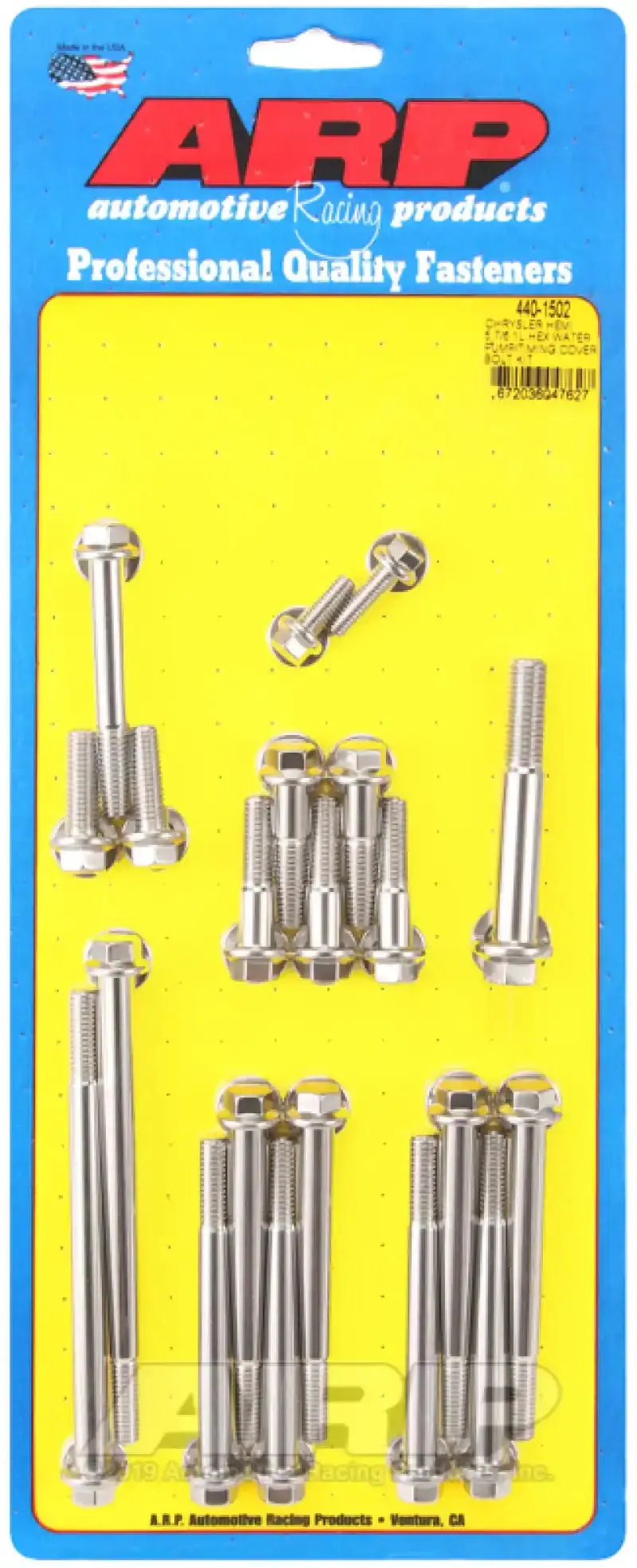 Arp Stainless Steel Water Pump & Timing Cover Bolt Kit – Designed For Chrysler Hemi 5.7L/6.1L Engines 1