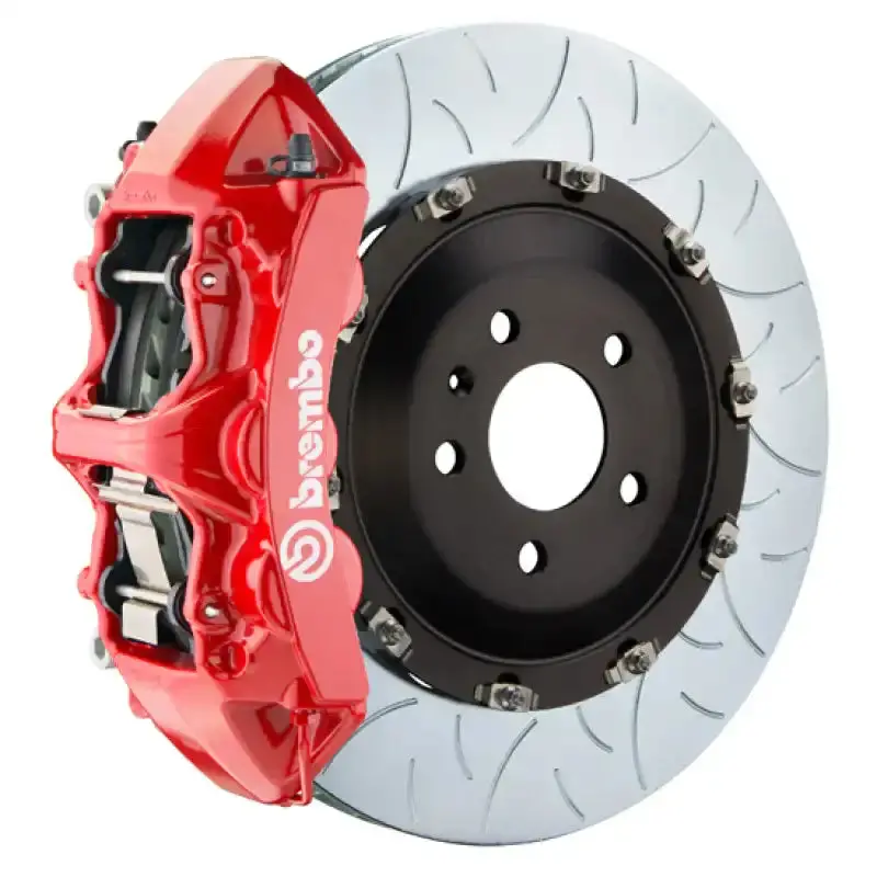 Brembo 11-18 Cayenne Front Gt Bbk 6 Piston Cast 405X34 2Pc Rotor Slotted Type3-Red 1