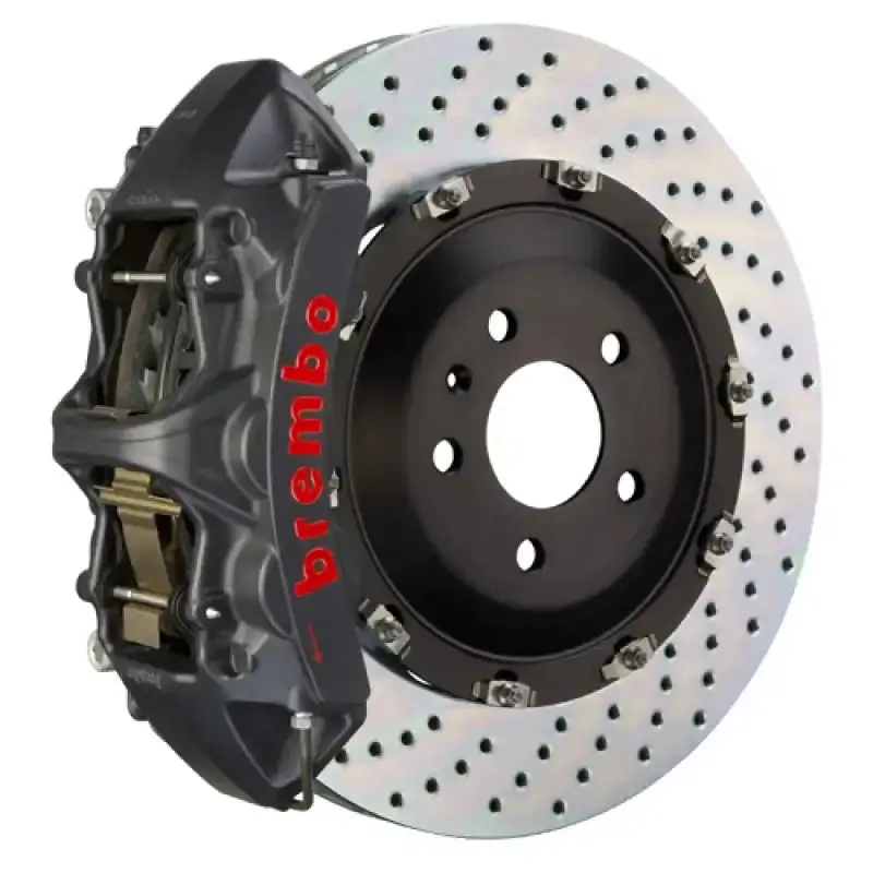 Brembo 20+ Corvette C8/C8 Z51 Front Gts Bbk 6 Piston Cast 380X34 2Pc Rotor Drilled-Black Ha 1