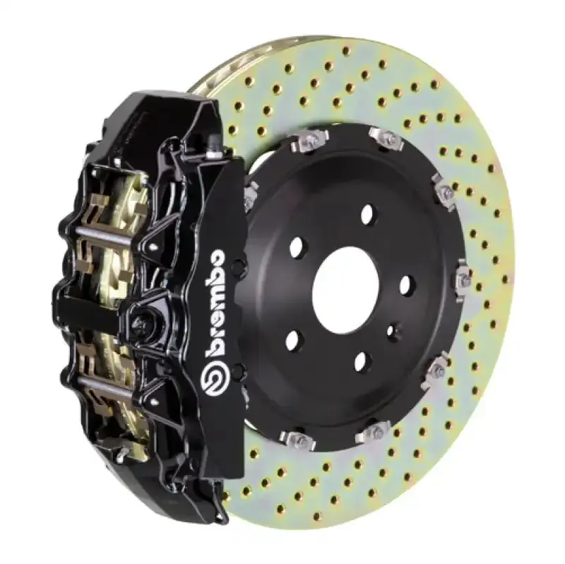 Brembo Gt Front Brake Kit For Audi A6/A7 2.0T (2012–2018) – 6-Piston Calipers With 380X34Mm Drilled Two-Piece Rotors (Black Finish) 1