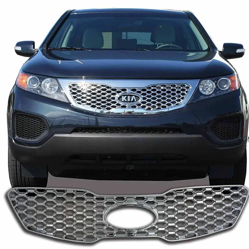 Coast To Coast Honeycomb-Style Grille Overlay – Chrome Abs With Emblem Cutout 1