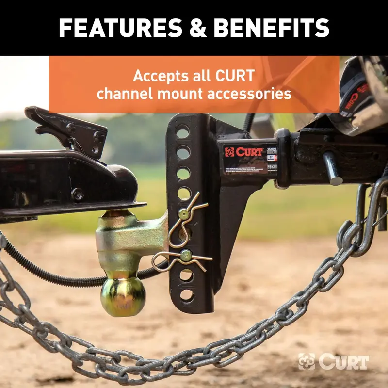 Curt Replacement Dual-Channel Mount Shank – Designed For 45900 & 45907 Hitches, Rated To 14,000 Lbs 1