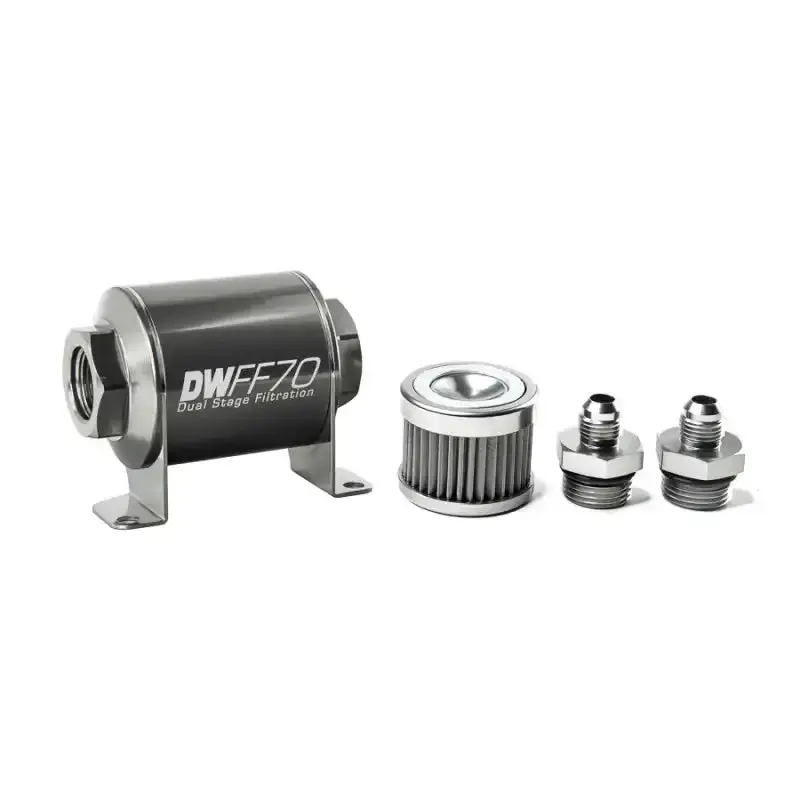 Deatschwerks 6An Stainless Steel Inline Fuel Filter Housing Kit – 70Mm, 40-Micron 1