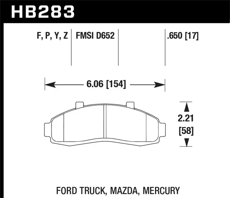 Hawk Hb283Z.650 Ceramic Brake Pads – Low-Dust, Quiet Performance Friction Material With 0.650-Inch Thickness 1