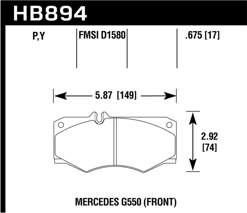 Hawk Lts Performance Brake Pads – Hb894Y.675 With 0.675" Thickness For High-Temp Stability 1