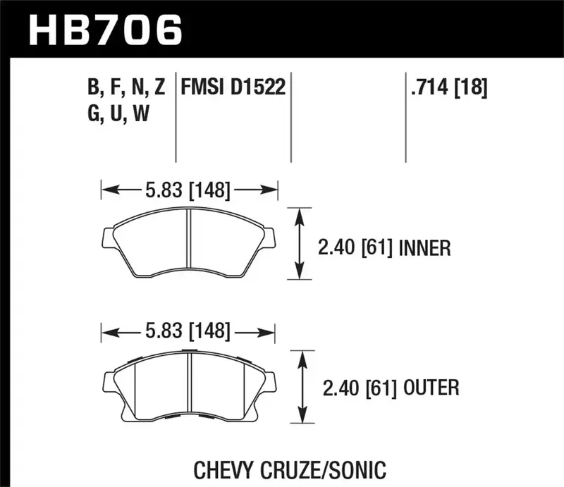 Hawk Performance Ceramic Disc Brake Pads – 0.714" Thickness For Enhanced Stopping Power 1